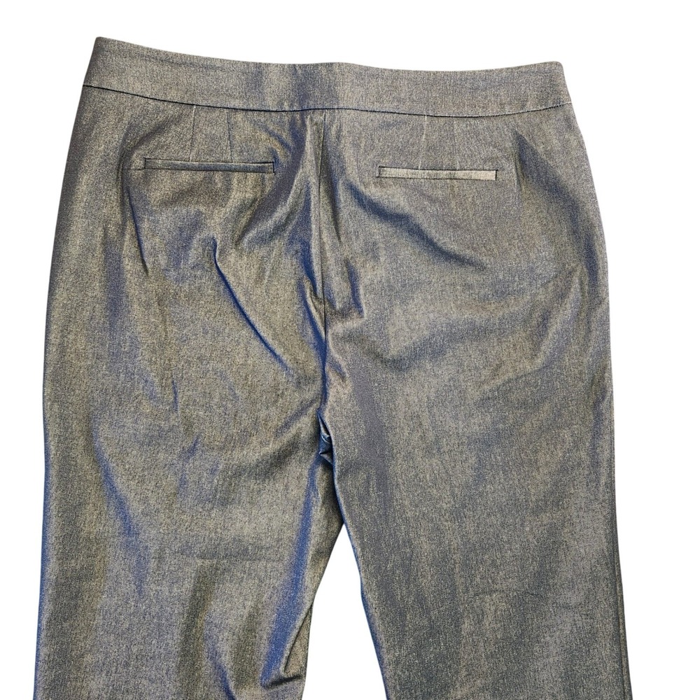 Talbots Chatham Ankle Pant 16P Womens Metallic Blue Denim Side Zip Trousers - Picture 5 of 13